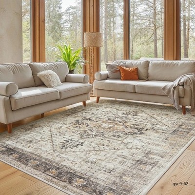 5x7 Stain Resistant Boho Area Rug Machine Washable Non-SlipLowPileDiningRoomDorm