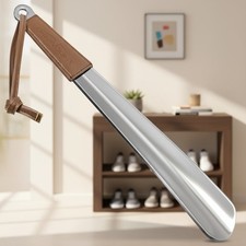 Upgraded 12-Inch Metal Shoe Horn - Effortless Shoe Entry for Seniors, Men, Women