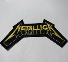 Metallica Patch Iron/Sew on Embroidered 3D Logo Gold Thrash Metal Patch