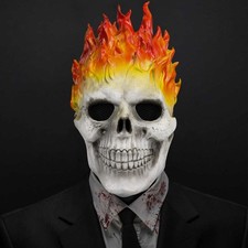 Ghost Mask Demon Flame Skull Mask Skeleton Face Horror Halloween Props