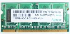 Apacer 256MB Laptop SODIMM SO-DIMM RAM Memory Module DDR2-667 PC2-5300 200 Pin