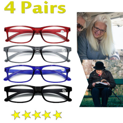 4x Reading Glasses Men Women Presbyopic Eyeglasses Unisex Eyewear +1.0 To +4.0