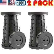 2Pack Folding Stool Telescopic Chair Camping Fishing Outdoor Portable Adjustable