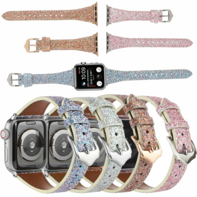 38mm-45mm Glitter Watch Band Strap Replace For Apple Watch