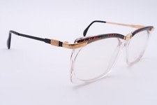 NOS Vintage CAZAL 340 Eyeglasses FRAMES 718 Red Black Clear 55 16-135 Gold E555