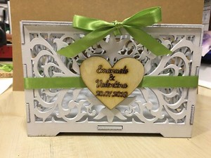 Scatola Porta Buste Matrimonio In Legno Con Serratura - Per Regali E Ricordi Di Nozze - Foto 2