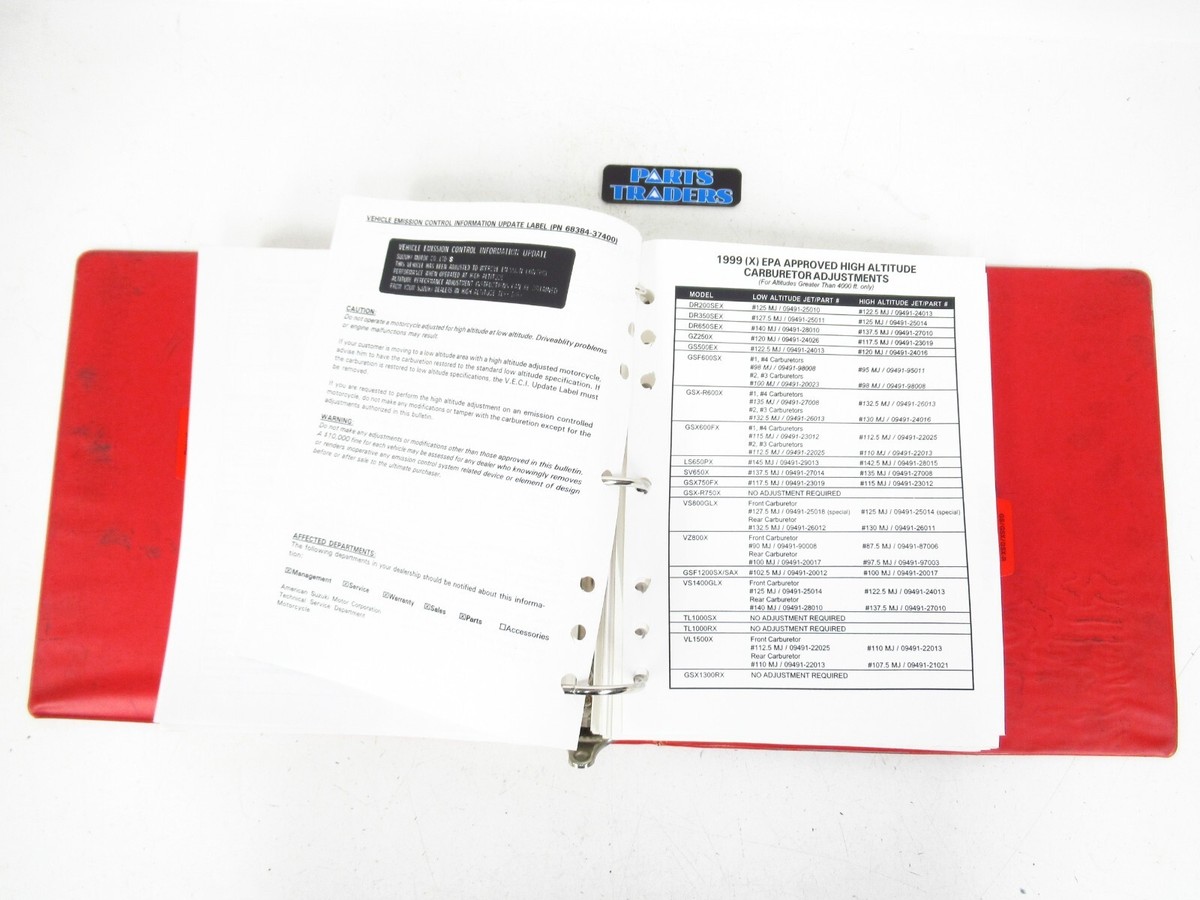 m Genuine Suzuki Master Service Bulletin/Repair Spec Sheet Manual