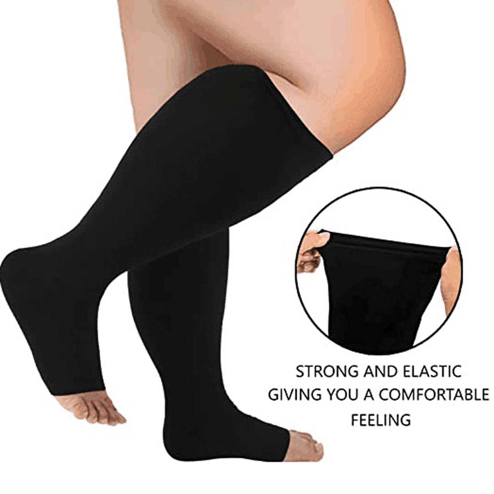 PlusSize Medical Compression Socks Wide Calf Leg Sports 2030 mmHg Unisex M4XL eBay