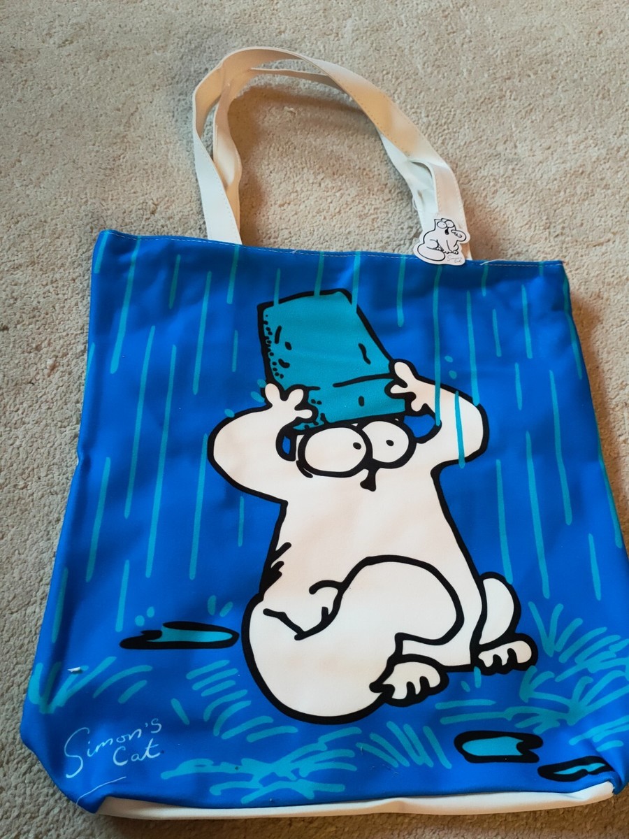 Simon's Cat Blue Zipped Tote Reusable Shopping Bag BN&S *Small Dye