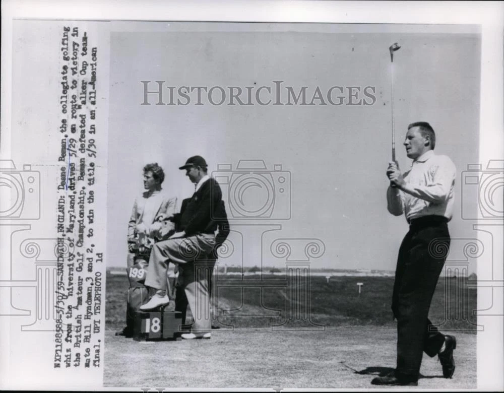 1959 Press Photo Deane Beman in British Amateur golfat Sandwich England
