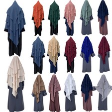 Ramadan Muslim Women One Piece Overhead Khimar Burqa Caftan Amira Prayer Scarf