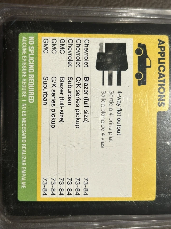 Blazer Curt Wiring 55311 1973-1984 Chevy GMC C/K Suburban camioneta tamaño completo 4 vías Foto 3 de 4