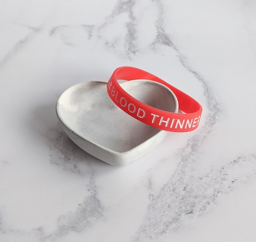 (X1) BLOOD THINNER Silicone Medical Awareness Wristbands Bleeding Risk - Picture 9 of 10