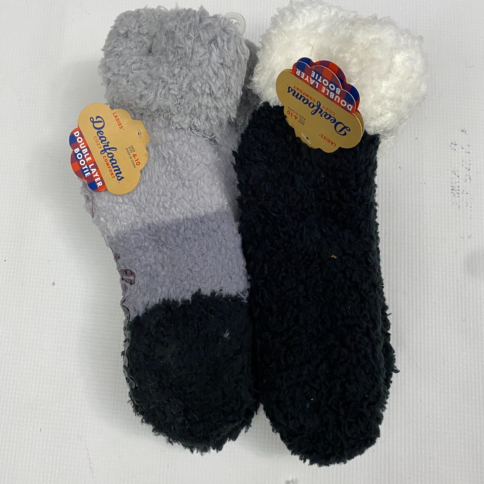 SAOLA Dearfoams stivali doppio strato calze pantofole sfocate 4 10 suola antiscivolo da donna 2 paia