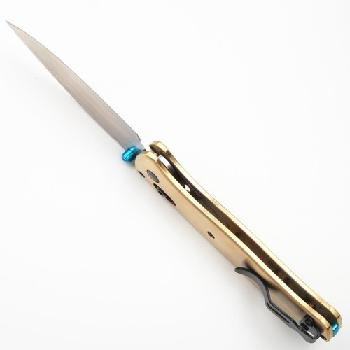7.4" 535 Pocket Folding Knife Tool Edc D2 Blade Copper Handle - Picture 6 of 9
