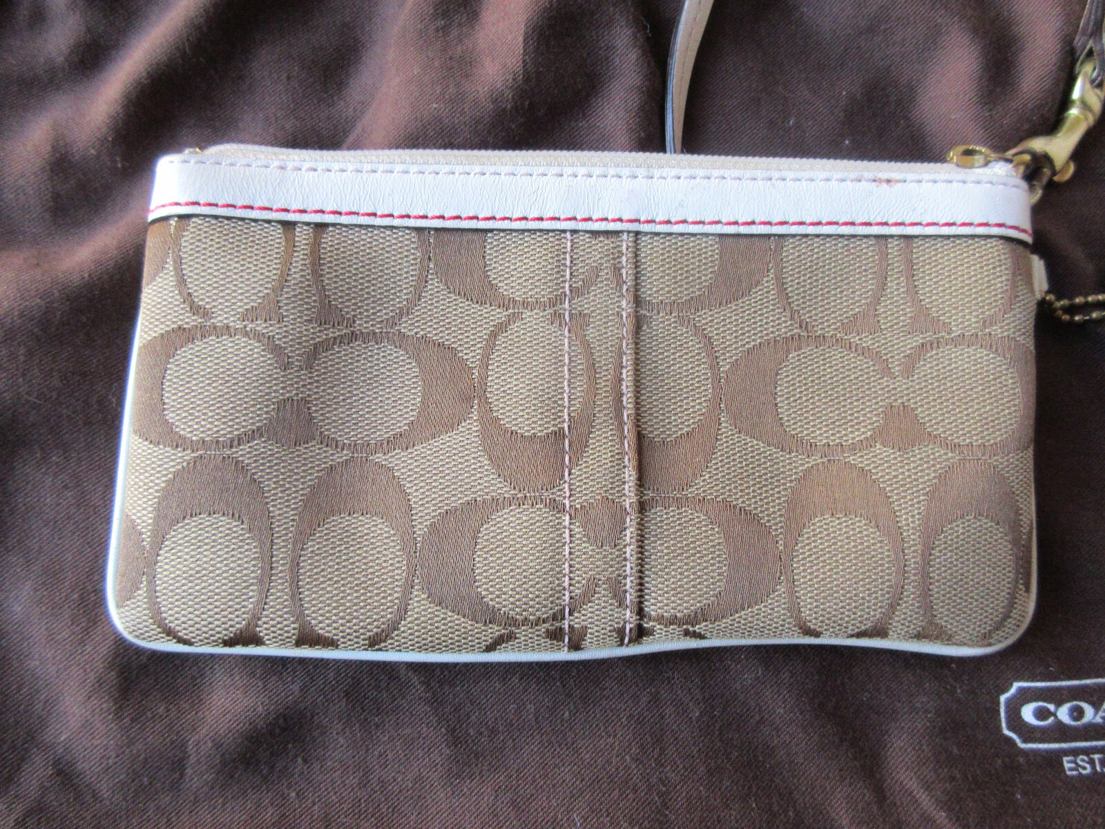 Coach Monogram Purse wih Flower and Dust Bag Gem