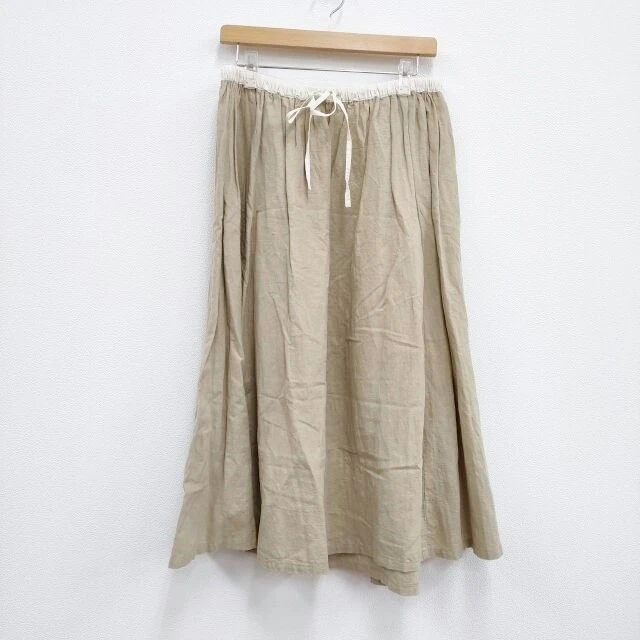 Linen gathered skirt cheap