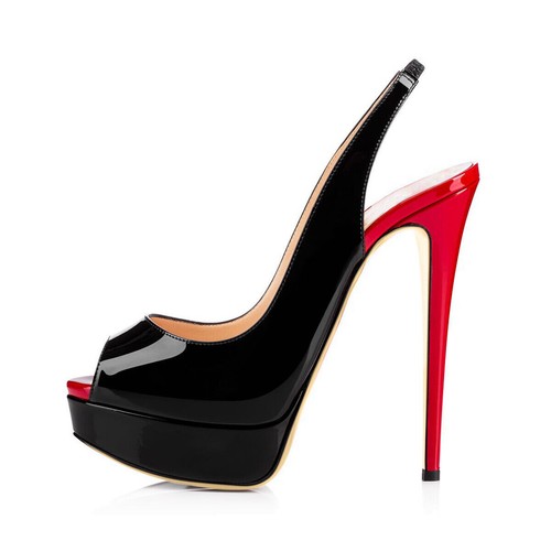 NEW | Women's Peep Toe Pumps Platform High Heels Slingback Sandals Stilettos - Picture 18 of 30