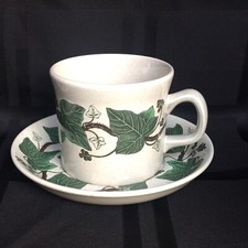 Wedgwood Napoleon Ivy Flat Cup And Matching Saucer - Oven-To-Table - England