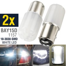 1157 Led Tail Brake Stop Reverse Parking Turn Signal Light Bulb White 18-3030smd