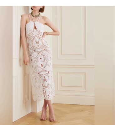 $598 Cult Gaia Everly Crochet-Lace Midi-Dress size m | eBay