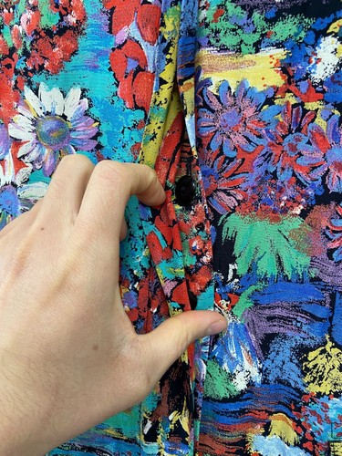 Vintage Liz Claiborne Dress Women's 10 Multicolor Floral Button Front Cottage - Picture 7 of 11