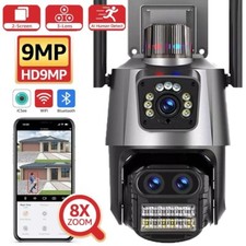 3 Lens Security Camera Wireless 4K HD 9MP WiF...
