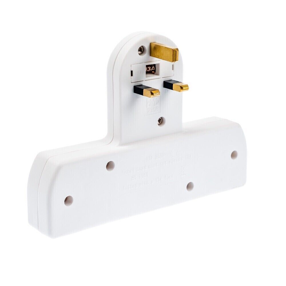 3 Way Gang Extension Wall Socket UK Mains Plug Adaptor Convert Extender