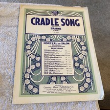 Vintage Sheet Music Cradle Song, Brahms Op 49 No 4