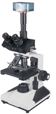 Radical 2000x Pathology Microbiology LED Microscope w PLAN Optic Battery 3MP Cam
