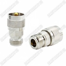 1x N Female Jack to UHF PL-259 Male Plug RF Connector Adapter Brass Nickel PL259