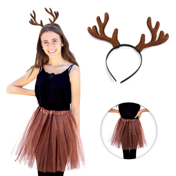 Rentier KostüM Accessoire Set - Haarreifen + Tutu Fasching Karneval Motto Party-image