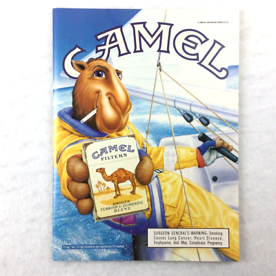 Joe Camel 90s VINTAGE PRINT AD Cigarettes Cartoon Smoking Sailing