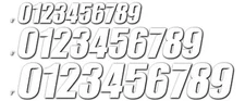 D'COR Slash Series Numbers 4" White #6 45-28-6