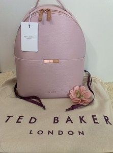 rose gold leather backpack