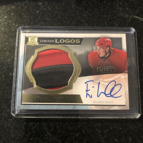 2013-14 UD The Cup Hockey Elias Lindholm RC Auto Patch Limited Logos /50 - Picture 4 of 6