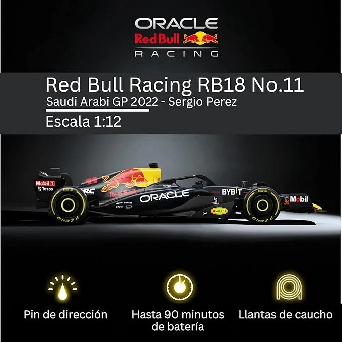 Auténtico coche de control remoto con licencia 1:12 F1 RedBull Rb18 - Colección F1 Foto 3 de 4