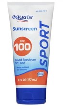 Equate Sport Sunscreen Broad Spectrum SPF 100 Water Resistant 6 Oz. Exp 06/27