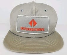 Vtg International Front Patch Gray Orange One Size Adult SnapBack Trucker Hat
