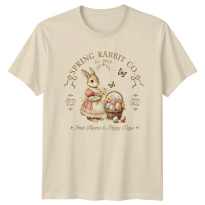 Spring Rabbit Co T-Shirt Osterhase Bauernhof frische Blüten Hoppy Days