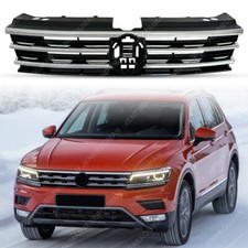 Chromed Grille For 2018-2021 Volkswagen Tiguan Vw Front Bumper Upper Grill Trim