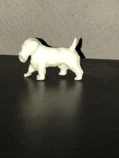 Tim-Mee Scottish Terrier Scotty Dog - Miniature White Plastic figure 1960s