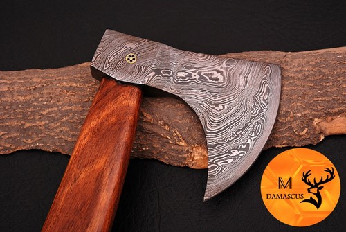 HAND MADE DAMASCUS STEEL AXE / HATCHET INTEGRAL VIKING THROWING TOMAHAWK 949 - Picture 4 of 5
