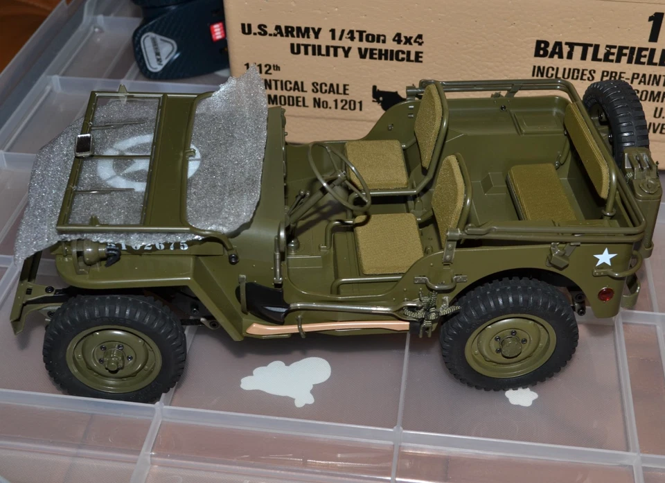 ROC Hobby 1941 MB Scaler Jeep Willys Replica 1/12th RC Car FMMROC009RTR - NICE! - Image 3 of 4