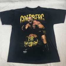 Vintage 90s Goldberg Fear The Spear WCW WWF Wrestling Shirt L 1998