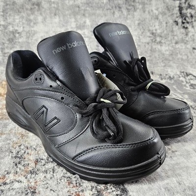 New Balance 674 Walking Shoes Womens 10B Black Leather WW674BK Comfort Sneakers