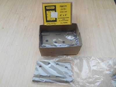 STANLEY FBB179 4'' x 4'' STEEL HINGE USP , 3 HINGES , NOS