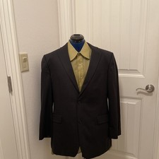 Brooks Brothers Pinstripe, Sport Coat Wool Egypt 42R Black / Gray Men's Blazer