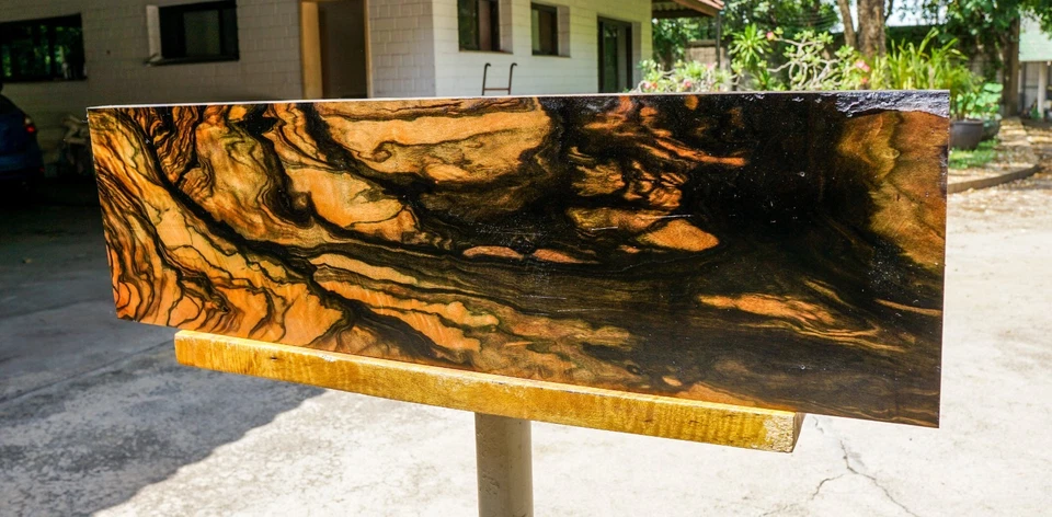 Mabolo Velvet Apple BURL LUMBER Ebony Black Wood Resin Table Top Natural Slab!! - Image 4 of 4