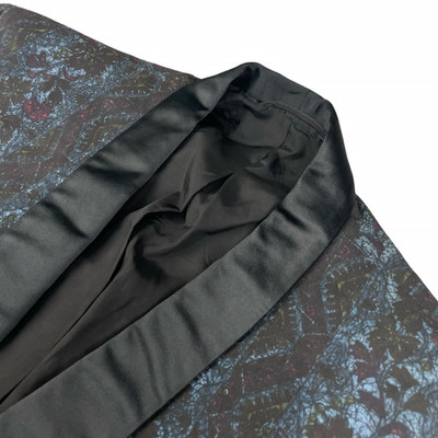 Bespoke x After Six Men's Shawl Collar Tuxedo Jacket Blue Geometric Floral   43L